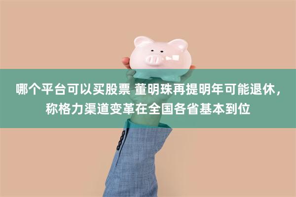 哪个平台可以买股票 董明珠再提明年可能退休，称格力渠道变革在全国各省基本到位