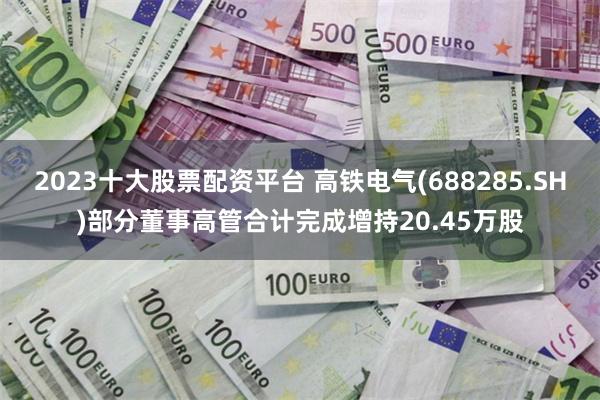 2023十大股票配资平台 高铁电气(688285.SH)部分董事高管合计完成增持20.45万股