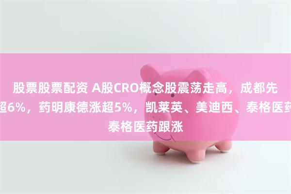 股票股票配资 A股CRO概念股震荡走高，成都先导涨超6%，药明康德涨超5%，凯莱英、美迪西、泰格医药跟涨