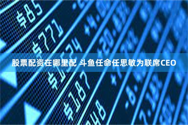 股票配资在哪里配 斗鱼任命任思敏为联席CEO